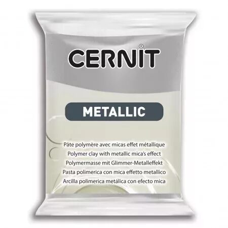 Cernit Metallic полимерная глина 080 цвет серебро 56 гр.